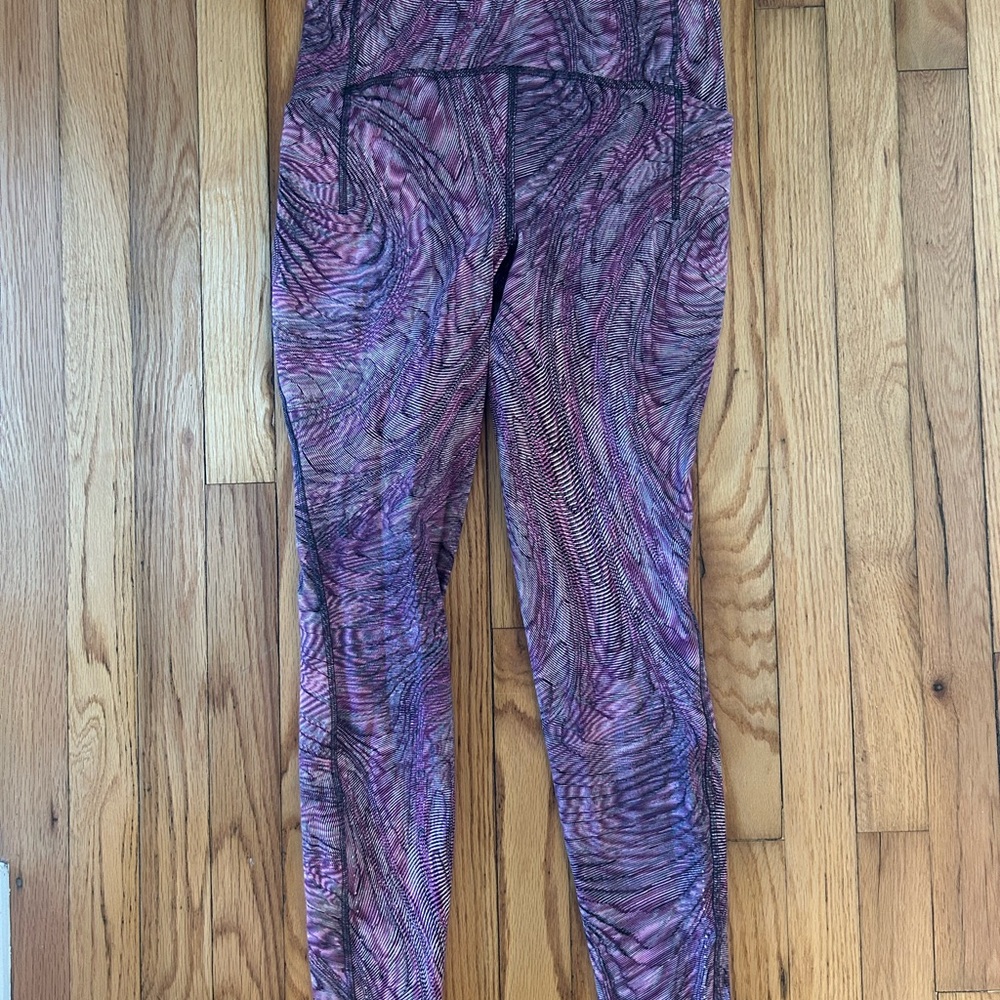 Lululemon Athletica Pink and Black Patterned Leggings